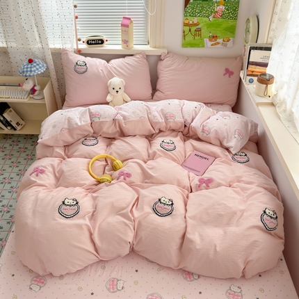 91家纺网 家纺一手货源 找家纺 （总）三元色 2025新款云感毛巾绣四件套