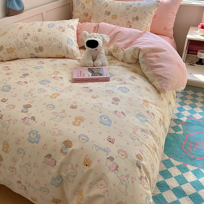 91家纺网 家纺一手货源 找家纺 （总）瑞莱 （持续上新）2024冬季新款13372全棉印花四件套-卡通系列