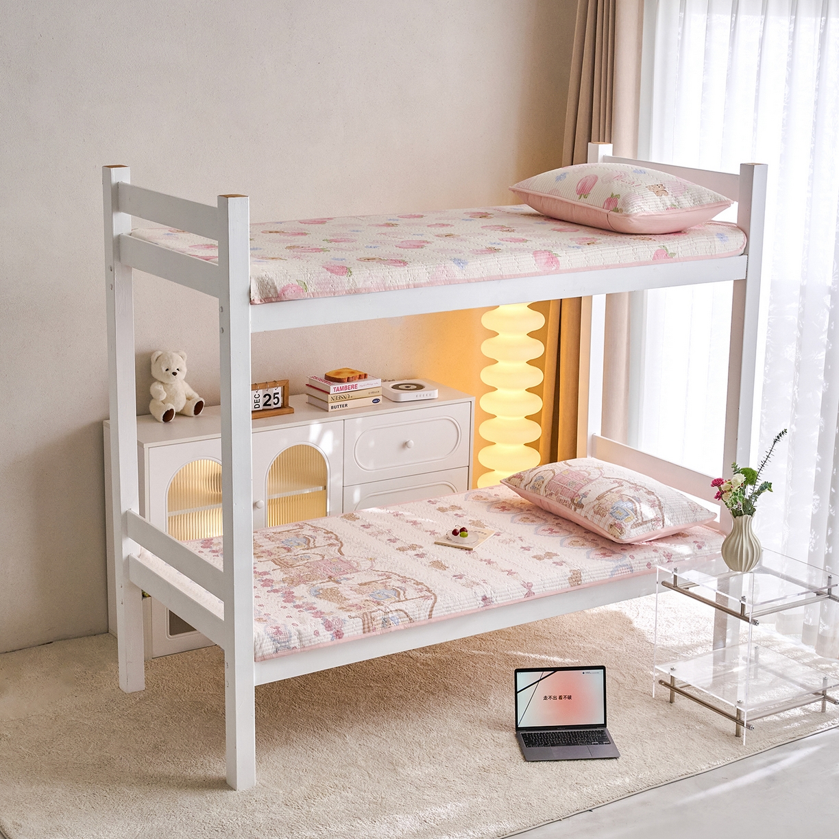 91家纺网 家纺一手货源 找家纺 X猫先生 2025小清新全棉学生床盖-新增花型 安缦小熊