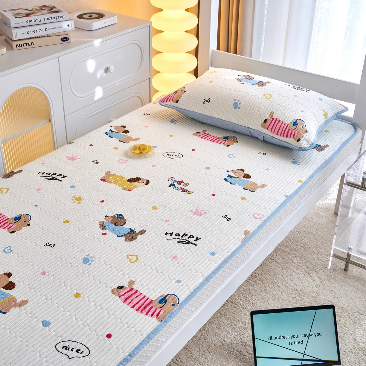 91家纺网 家纺一手货源 找家纺 X猫先生 2025小清新全棉学生床盖-新增花型 萌汪甜梦