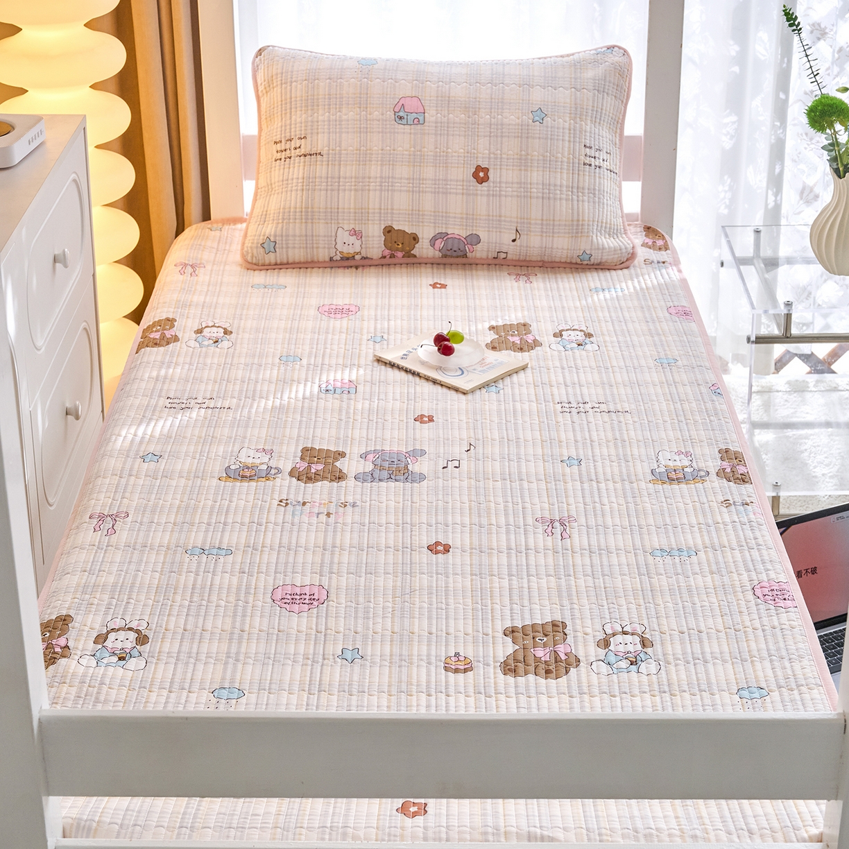 91家纺网 家纺一手货源 找家纺 X猫先生 2025小清新全棉学生床盖-新增花型 童谣