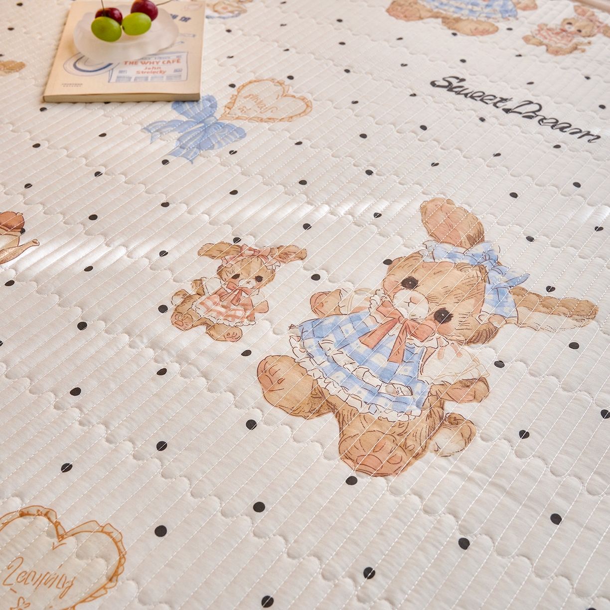 91家纺网 家纺一手货源 找家纺 X猫先生 2025小清新全棉学生床盖-新增花型 洛可可