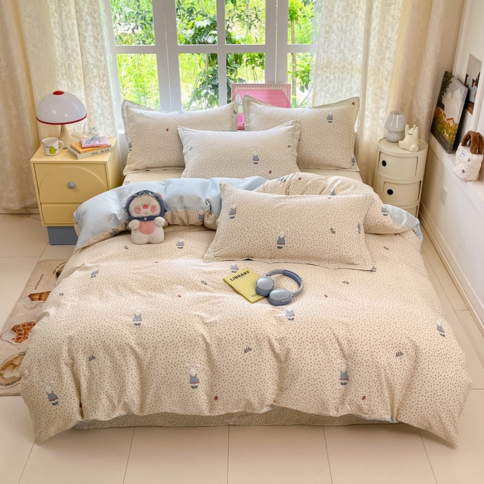 91家纺网 家纺一手货源 找家纺 （总）莱通家纺 2025春夏新款12868纯棉印花四件套-系列二（商家提供买家秀）