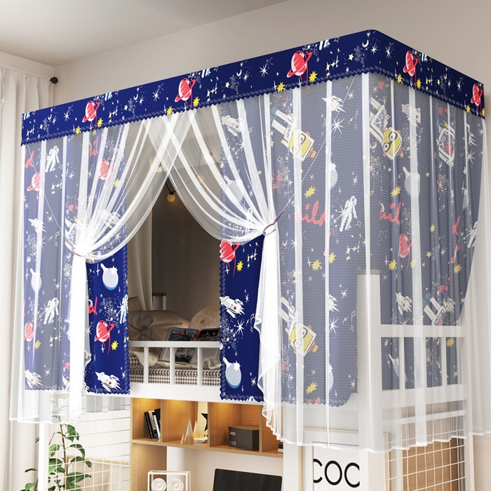 91家纺网 家纺一手货源 找家纺 棉姐床帘蚊帐窗帘 2025新款一体式上下铺通用床帘蚊帐 梦里飞天