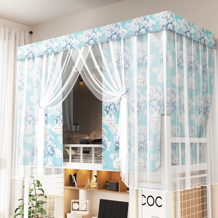 棉姐床帘蚊帐窗帘 2025新款一体式上下铺通用床帘蚊帐 萌萌兔