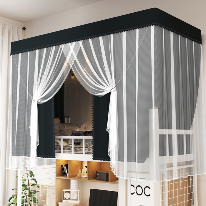 棉姐床帘蚊帐窗帘 2025新款一体式上下铺通用床帘蚊帐 全黑