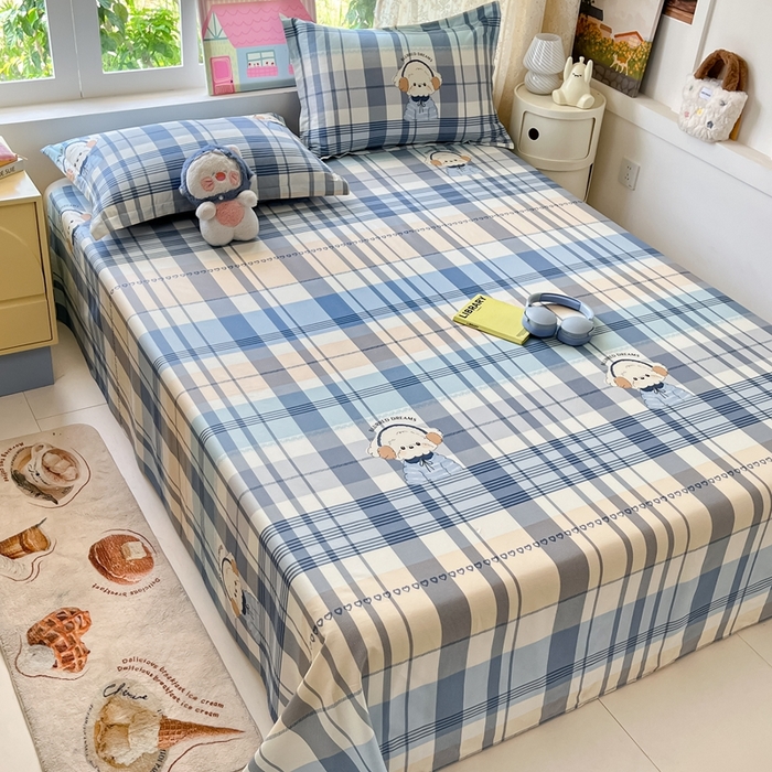 91家纺网 家纺一手货源 找家纺 莱通家纺 2025春夏新款12868纯棉印花四件套-系列二（商家提供买家秀） 波比狗