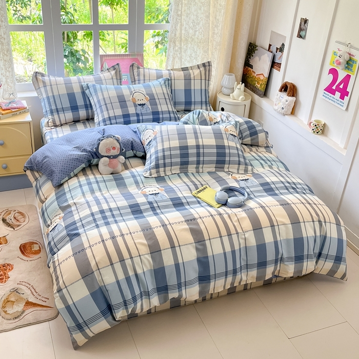 91家纺网 家纺一手货源 找家纺 莱通家纺 2025春夏新款12868纯棉印花四件套-系列二（商家提供买家秀） 波比狗