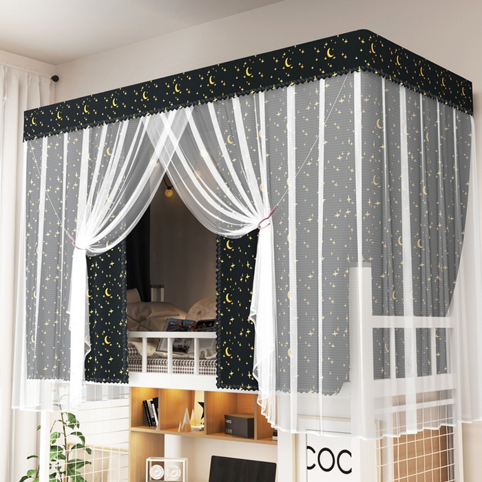 棉姐床帘蚊帐窗帘 2025新款一体式上下铺通用床帘蚊帐 星月
