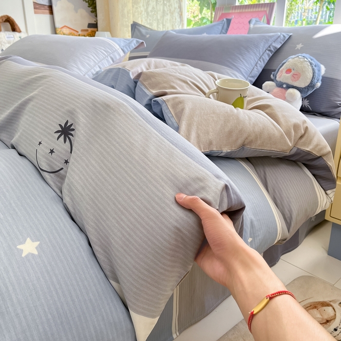 91家纺网 家纺一手货源 找家纺 莱通家纺 2025春夏新款12868纯棉印花四件套-系列二（商家提供买家秀） 格利亚