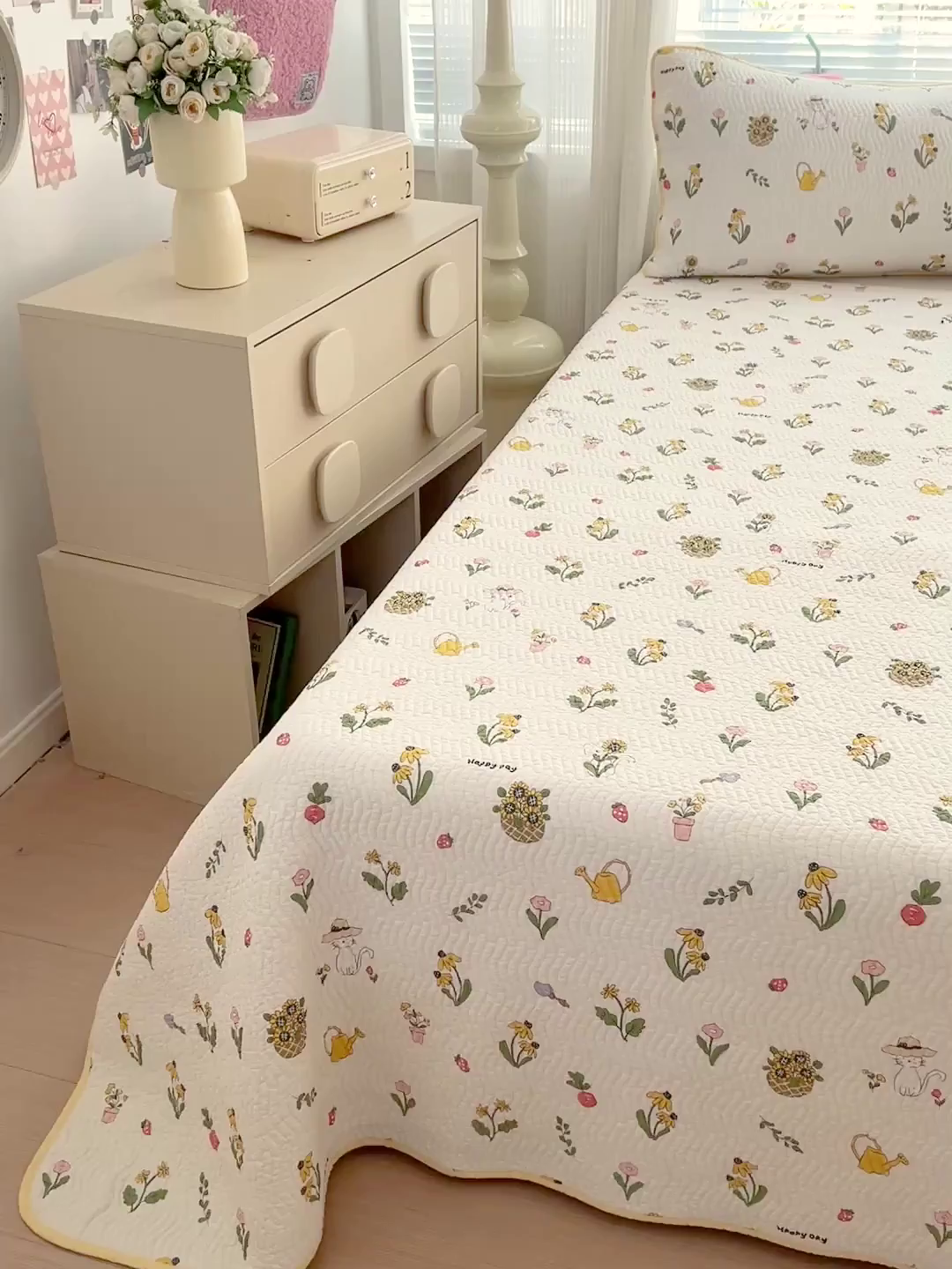 91家纺网 家纺一手货源 找家纺 羽爱家纺2025全棉13372新疆棉花床盖三件套 向日葵