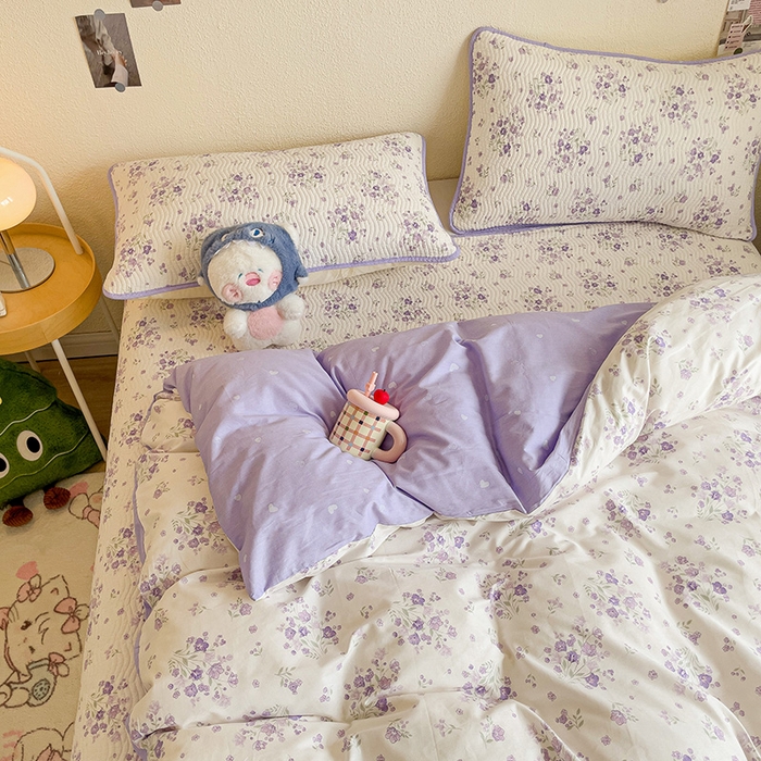 91家纺网 家纺一手货源 找家纺 羽爱家纺2025全棉13372新疆棉花床盖三件套 海棠花