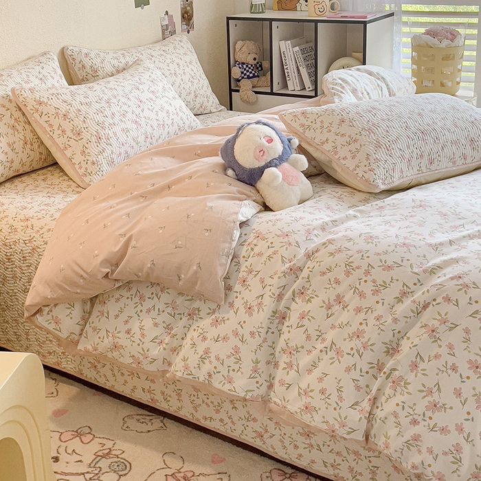 91家纺网 家纺一手货源 找家纺 羽爱家纺2025全棉13372新疆棉花床盖三件套 点点