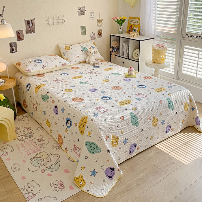 91家纺网 家纺一手货源 找家纺 羽爱家纺2025全棉13372新疆棉花床盖三件套 星星睡了