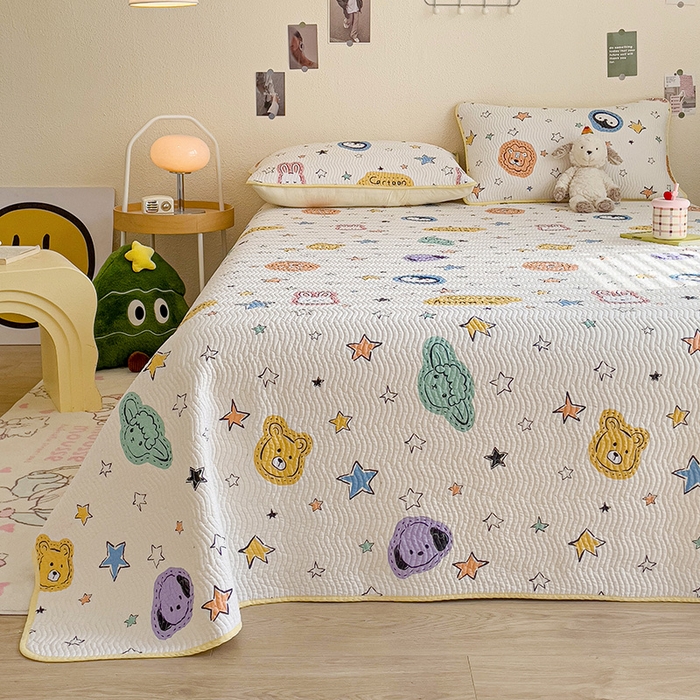 91家纺网 家纺一手货源 找家纺 羽爱家纺2025全棉13372新疆棉花床盖三件套 星星睡了