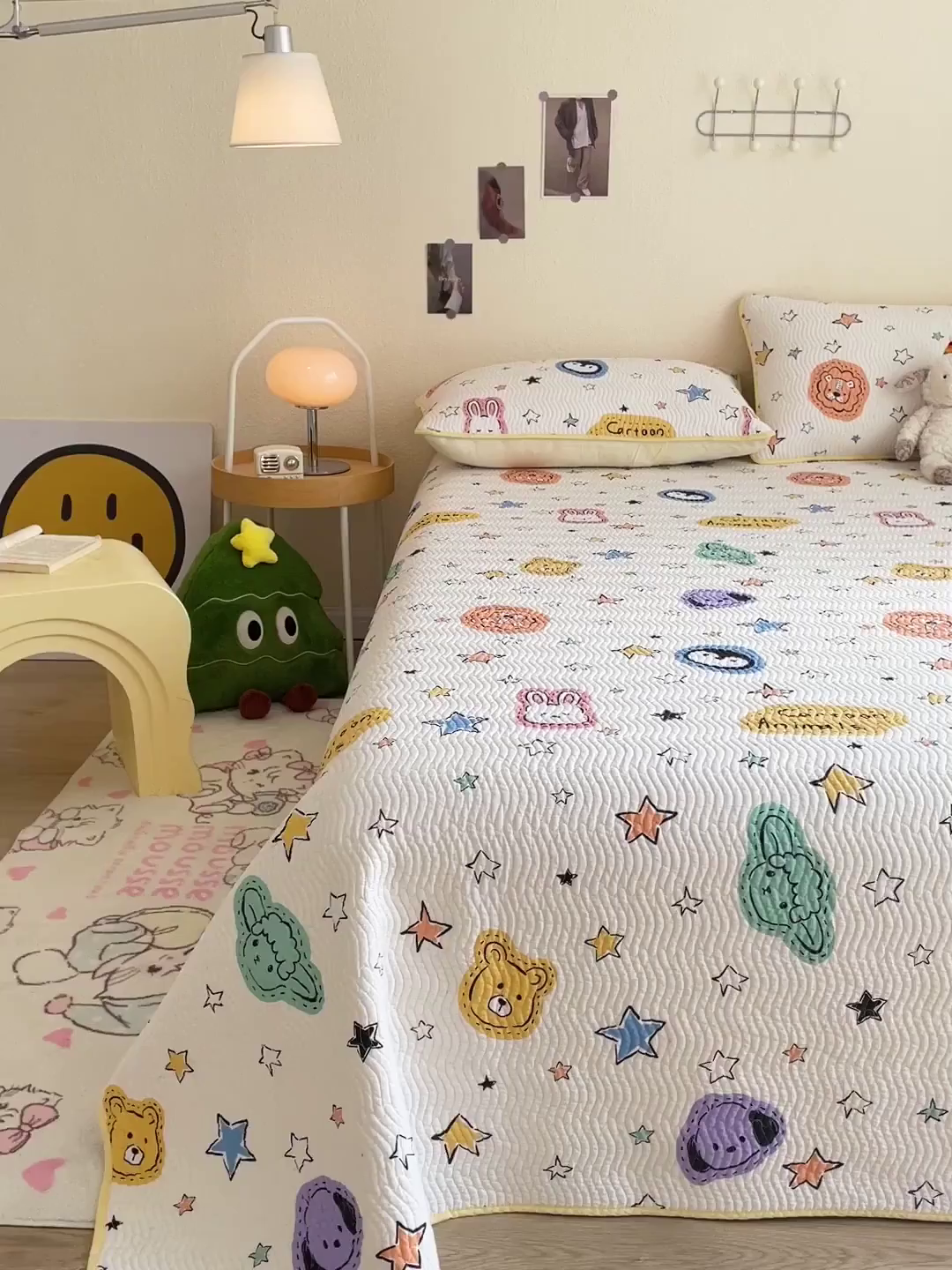 91家纺网 家纺一手货源 找家纺 羽爱家纺2025全棉13372新疆棉花床盖三件套 星星睡了