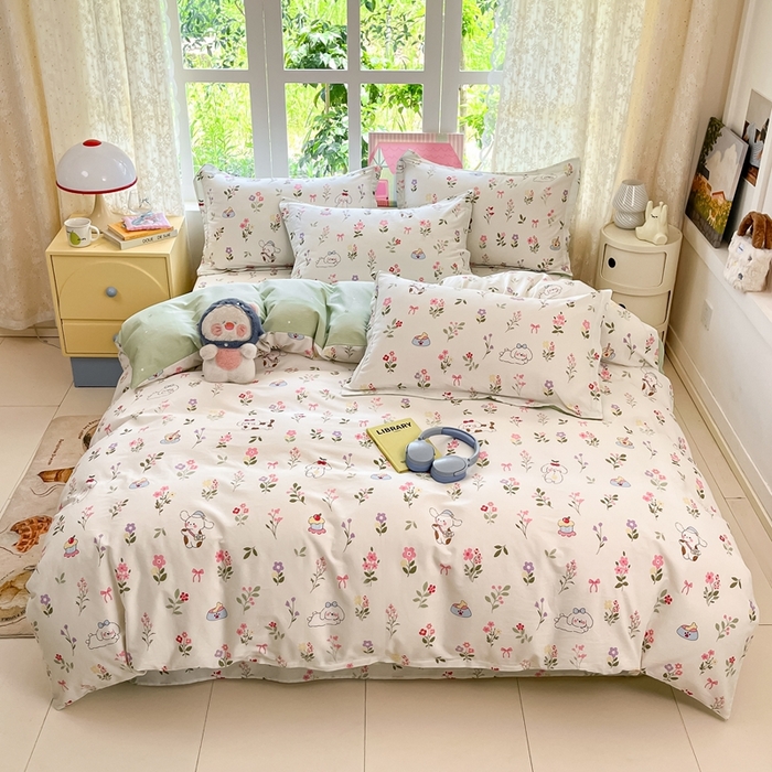 莱通家纺 2025春夏新款12868纯棉印花四件套-系列二（商家提供买家秀） 花花小汪