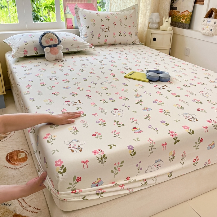 91家纺网 家纺一手货源 找家纺 莱通家纺 2025春夏新款12868纯棉印花四件套-系列二（商家提供买家秀） 花花小汪