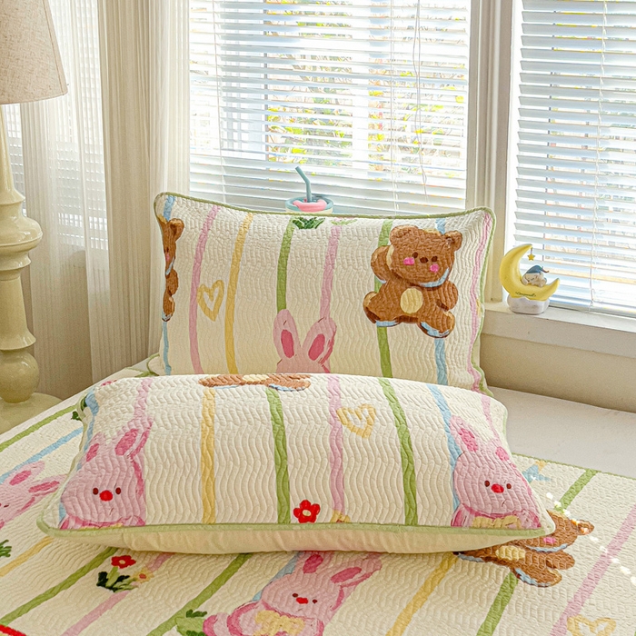 91家纺网 家纺一手货源 找家纺 羽爱家纺 2025全棉13372新疆棉花床盖四件套 熊兔子