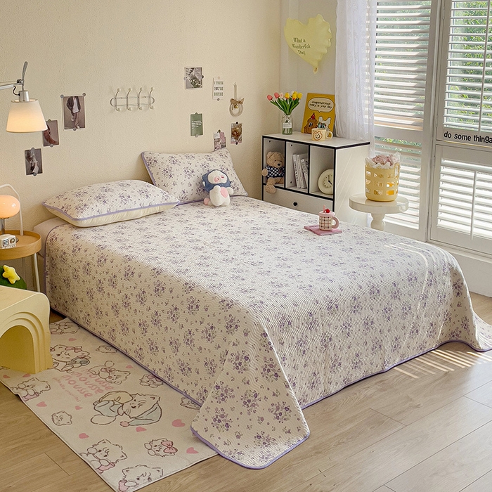 91家纺网 家纺一手货源 找家纺 羽爱家纺 2025全棉13372新疆棉花床盖四件套 海棠花