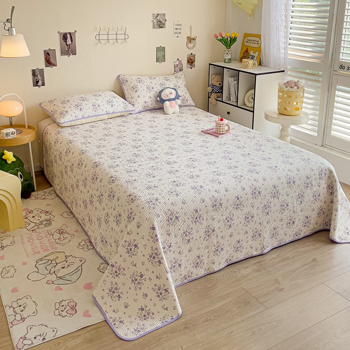 91家纺网 家纺一手货源 找家纺 羽爱家纺 2025全棉13372新疆棉花床盖四件套 海棠花