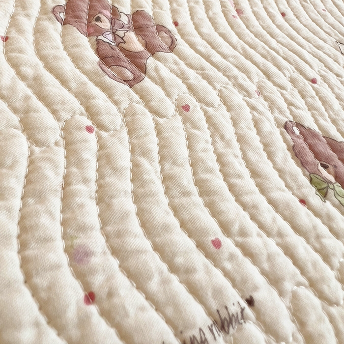 91家纺网 家纺一手货源 找家纺 羽爱家纺 2025全棉13372新疆棉花床盖四件套 兔兔熊