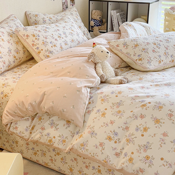 91家纺网 家纺一手货源 找家纺 羽爱家纺 2025全棉13372新疆棉花床盖四件套 花小莱