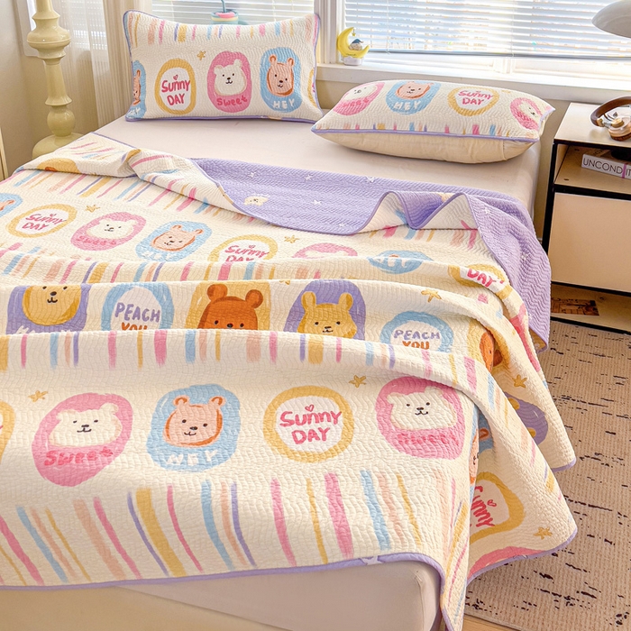 91家纺网 家纺一手货源 找家纺 羽爱家纺 2025全棉13372新疆棉花床盖四件套 维尼日记