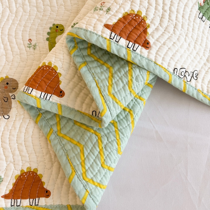 91家纺网 家纺一手货源 找家纺 羽爱家纺 2025全棉13372新疆棉花床盖四件套 恐龙茶茶