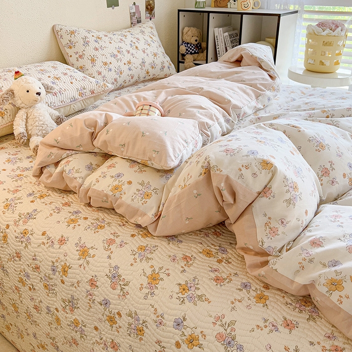 91家纺网 家纺一手货源 找家纺 羽爱家纺 2025全棉13372新疆棉花床盖四件套 花小莱