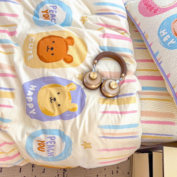 91家纺网 家纺一手货源 找家纺 羽爱家纺 2025全棉13372新疆棉花床盖四件套 维尼日记