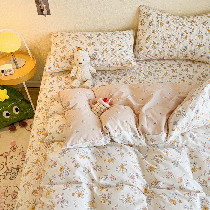 91家纺网 家纺一手货源 找家纺 羽爱家纺 2025全棉13372新疆棉花床盖四件套 花小莱