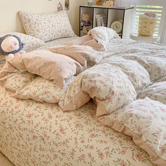 91家纺网 家纺一手货源 找家纺 羽爱家纺 2025全棉13372新疆棉花床盖四件套 点点