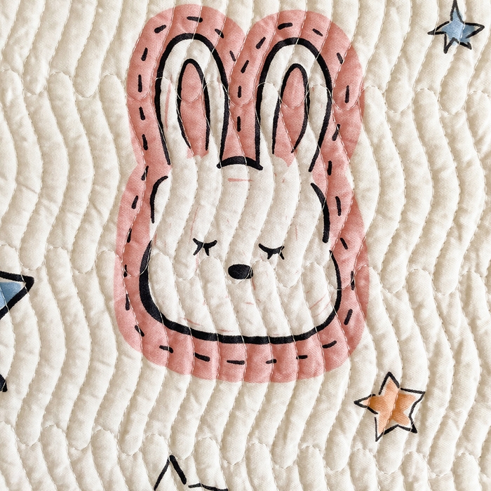 91家纺网 家纺一手货源 找家纺 羽爱家纺 2025全棉13372新疆棉花床盖四件套 星星睡了