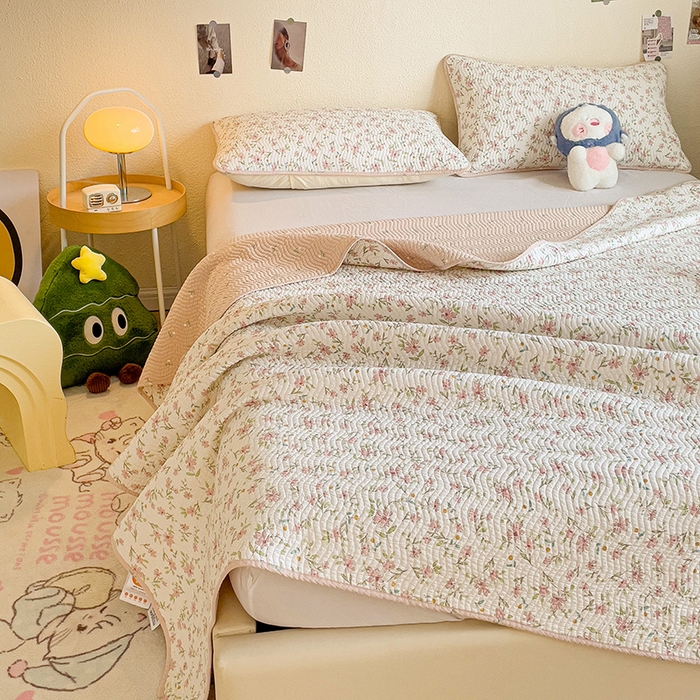 91家纺网 家纺一手货源 找家纺 羽爱家纺 2025全棉13372新疆棉花床盖四件套 点点