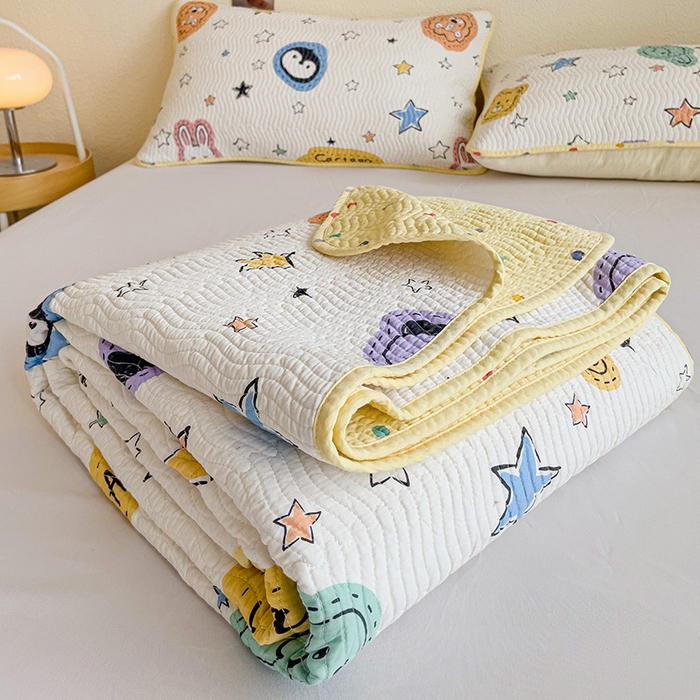 91家纺网 家纺一手货源 找家纺 羽爱家纺 2025全棉13372新疆棉花床盖四件套 星星睡了