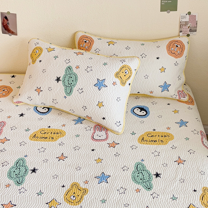 91家纺网 家纺一手货源 找家纺 羽爱家纺 2025全棉13372新疆棉花床盖四件套 星星睡了