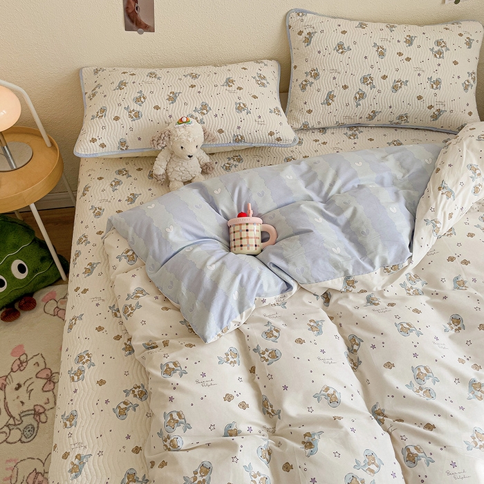 91家纺网 家纺一手货源 找家纺 羽爱家纺 2025全棉13372新疆棉花床盖四件套 爱星海