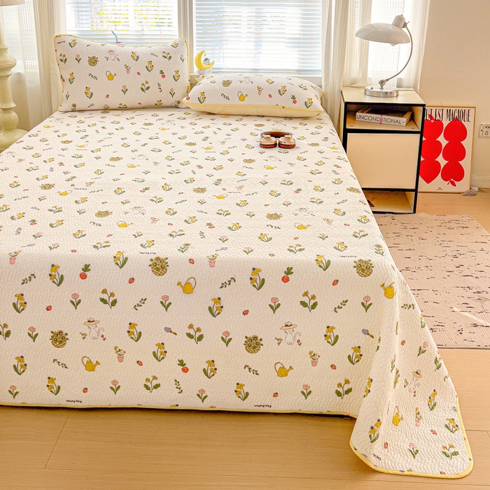 91家纺网 家纺一手货源 找家纺 羽爱家纺 2025全棉13372新疆棉花床盖四件套 向日葵