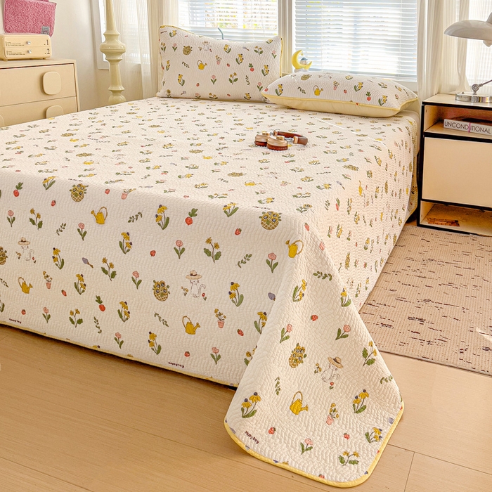 91家纺网 家纺一手货源 找家纺 羽爱家纺 2025全棉13372新疆棉花床盖四件套 向日葵