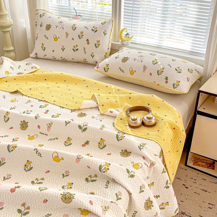 91家纺网 家纺一手货源 找家纺 羽爱家纺 2025全棉13372新疆棉花床盖四件套 向日葵