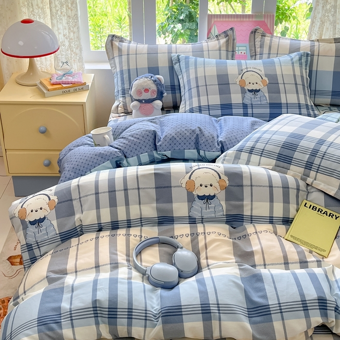 91家纺网 家纺一手货源 找家纺 莱通家纺 2025春夏新款12868纯棉印花单被套 被套单件-系列二（商家提供买家秀） 波比狗