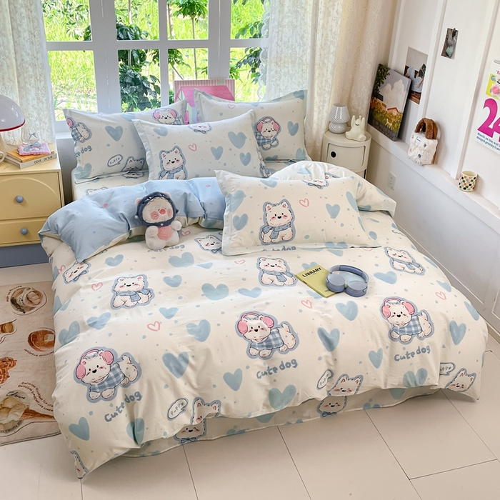 91家纺网 家纺一手货源 找家纺 莱通家纺 2025春夏新款12868纯棉印花单被套 被套单件-系列二（商家提供买家秀） 达乐宝贝