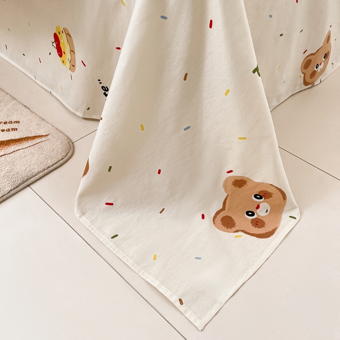 91家纺网 家纺一手货源 找家纺 莱通家纺 2025春夏新款12868纯棉印花单被套 被套单件-系列二（商家提供买家秀） 蛋糕熊