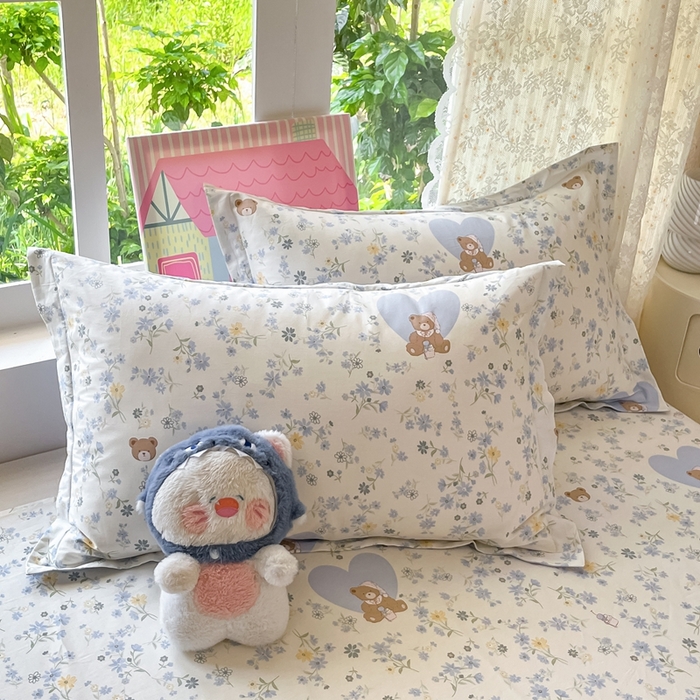 91家纺网 家纺一手货源 找家纺 莱通家纺 2025春夏新款12868纯棉印花四件套-系列二（商家提供买家秀） 旧书折痕