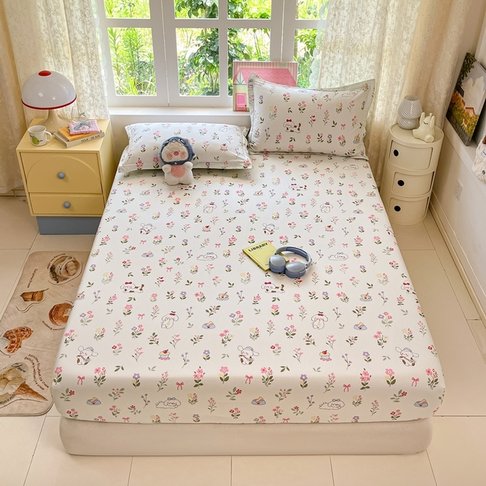 91家纺网 家纺一手货源 找家纺 莱通家纺 2025春夏新款12868纯棉印花单被套 被套单件-系列二（商家提供买家秀） 花花小汪