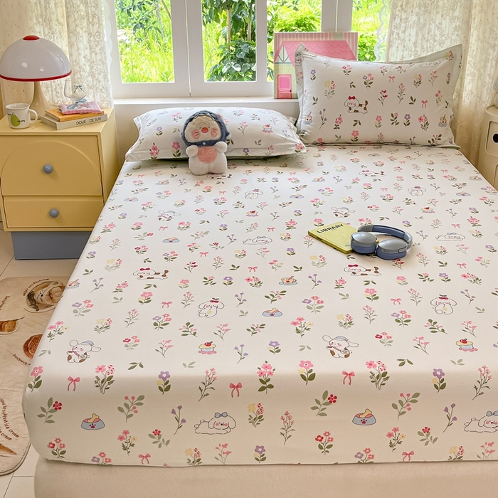 91家纺网 家纺一手货源 找家纺 莱通家纺 2025春夏新款12868纯棉印花单被套 被套单件-系列二（商家提供买家秀） 花花小汪