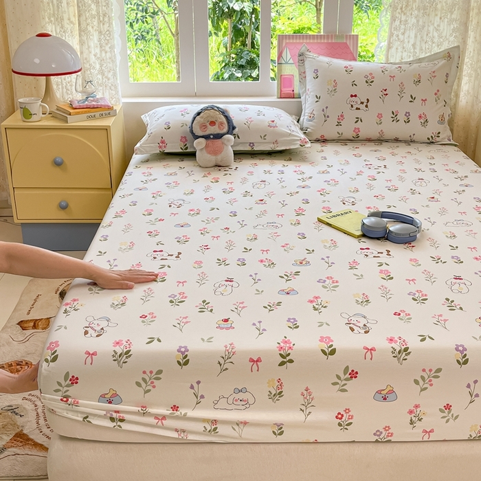 91家纺网 家纺一手货源 找家纺 莱通家纺 2025春夏新款12868纯棉印花单被套 被套单件-系列二（商家提供买家秀） 花花小汪