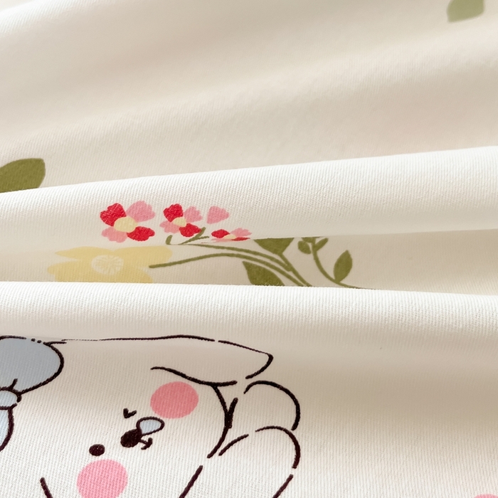 91家纺网 家纺一手货源 找家纺 莱通家纺 2025春夏新款12868纯棉印花单被套 被套单件-系列二（商家提供买家秀） 花花小汪