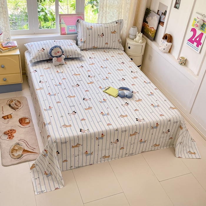 91家纺网 家纺一手货源 找家纺 莱通家纺 2025春夏新款12868纯棉印花四件套-系列二（商家提供买家秀） 糖纸童年